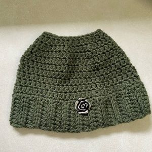 Brand new! Messy bun beanie.